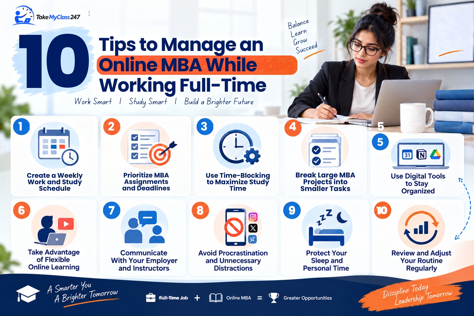 10 Tips to Manage an Online MBA While Working Full-Time