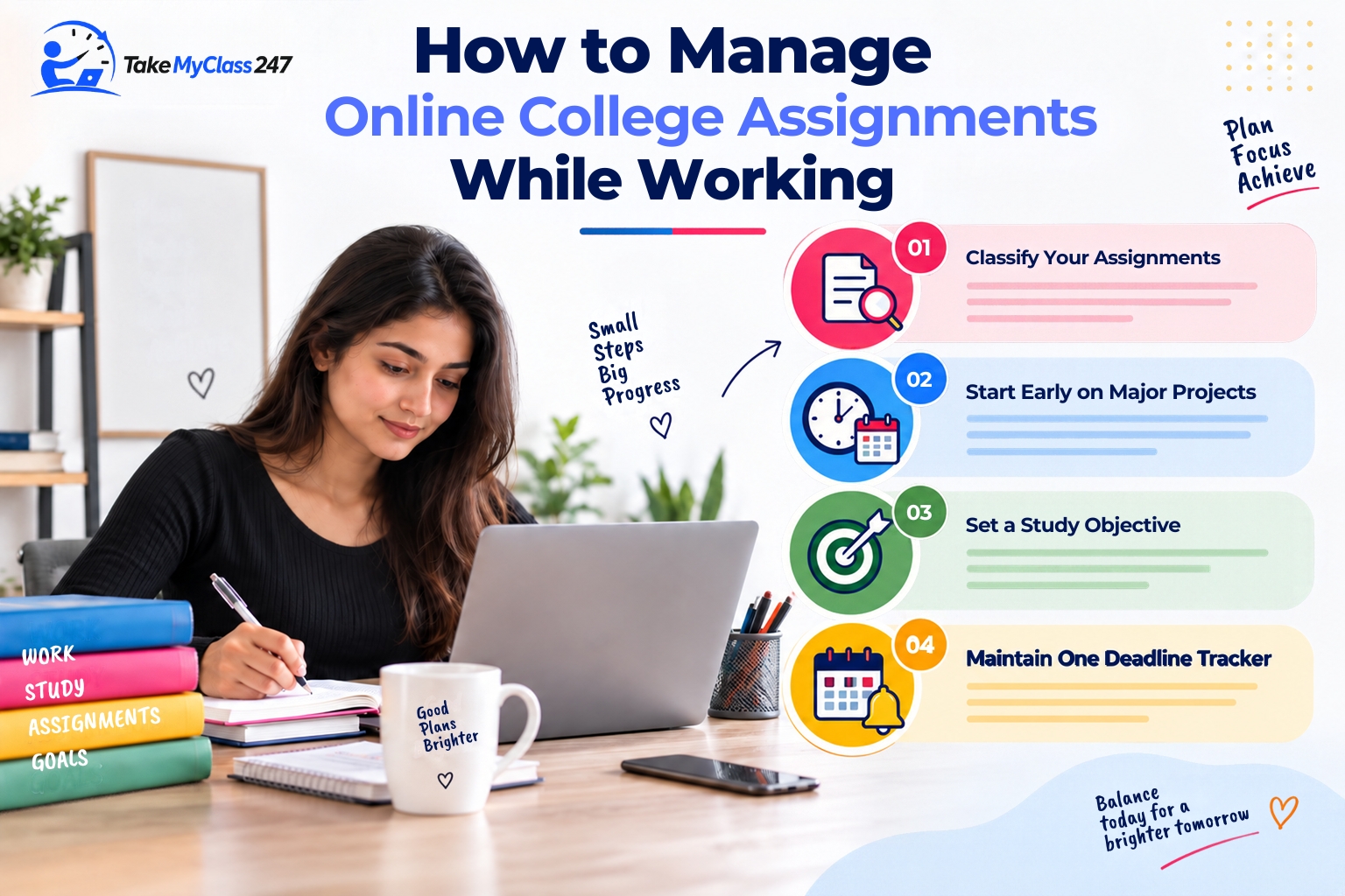 How to Manage Online College Assignments While Working