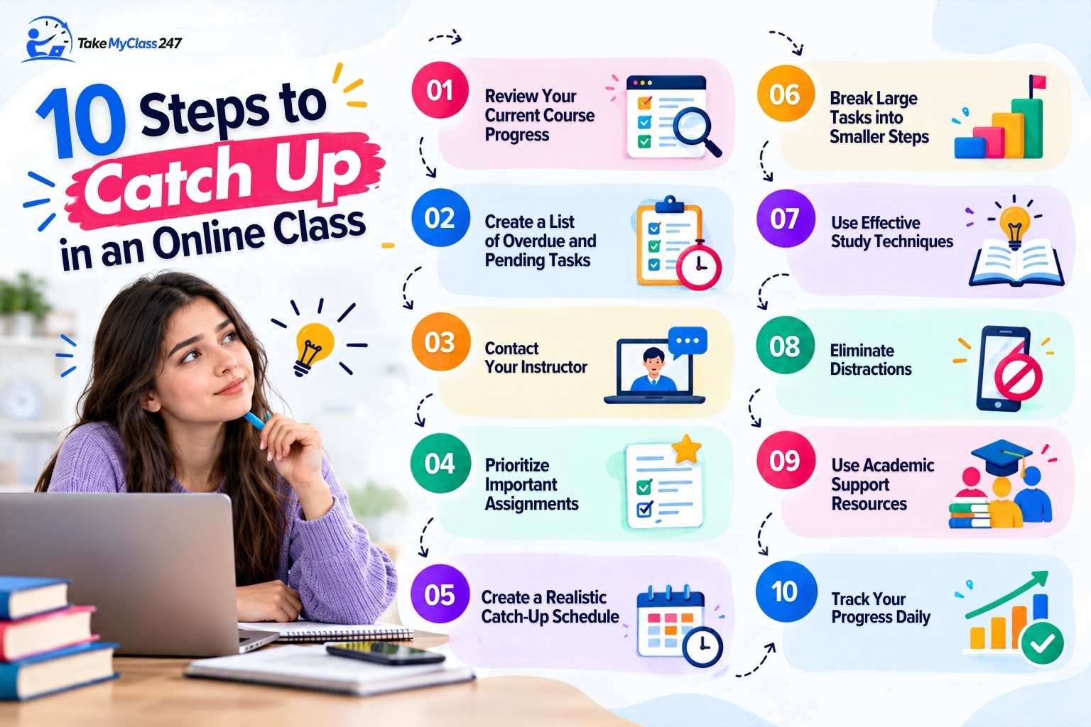 10 Steps to Catch Up in an Online Class