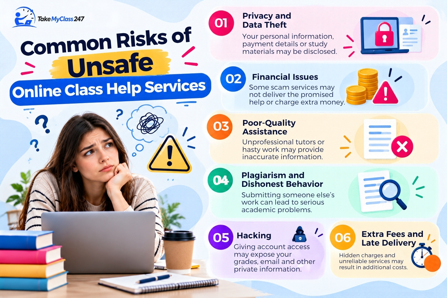 Common Risks of Unsafe Online Class Help Services